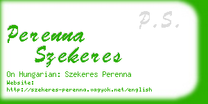 perenna szekeres business card